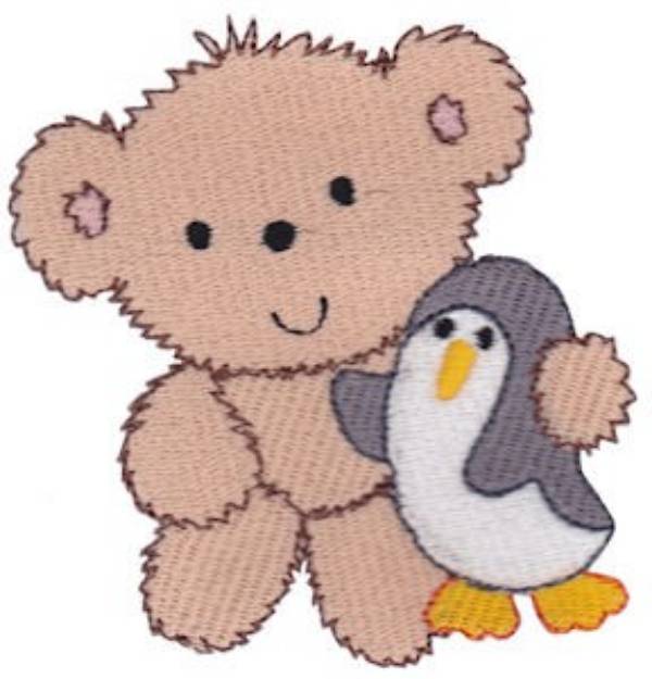 Picture of Teddy Bear & Penguin Machine Embroidery Design