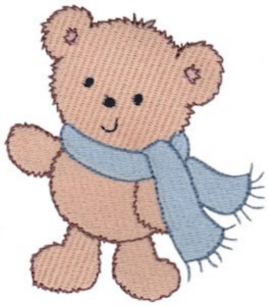 Picture of Teddy Bear & Scarf Machine Embroidery Design