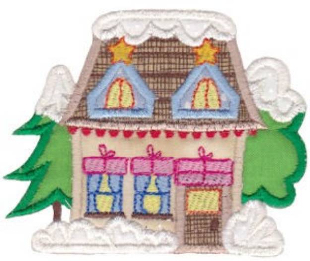 Picture of Christmas Village Applique House Machine Embroidery Design