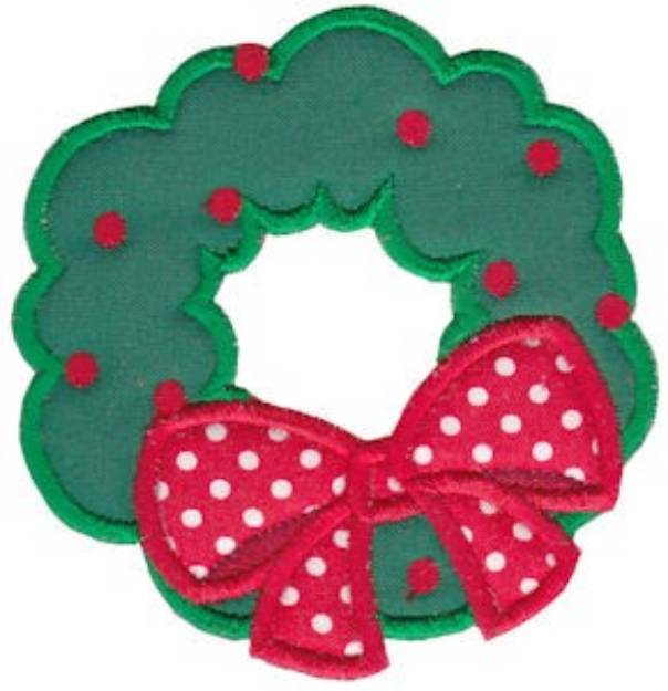 Picture of Santa Express Applique Wreath Machine Embroidery Design
