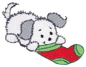 Picture of Christmas Puppies Machine Embroidery Design