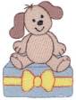 Picture of Christmas Puppy & Present Machine Embroidery Design