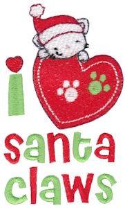 Picture of I Love Santa Claws Machine Embroidery Design
