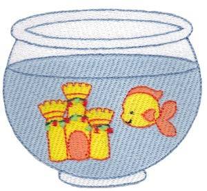Picture of Goldfish Bowl Machine Embroidery Design