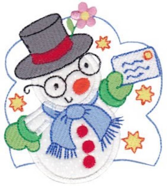 Picture of Snowman Applique Machine Embroidery Design