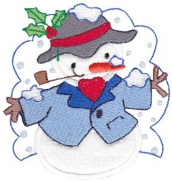 Picture of Applique Snowman Machine Embroidery Design