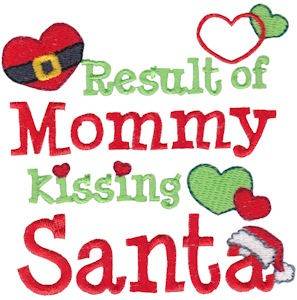 Picture of Mommy Kissing Santa Machine Embroidery Design