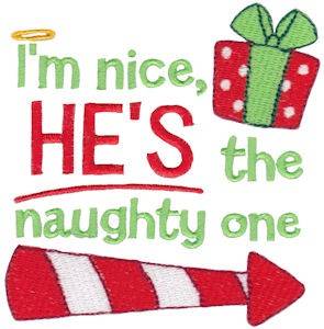 Picture of The Naughty One Machine Embroidery Design