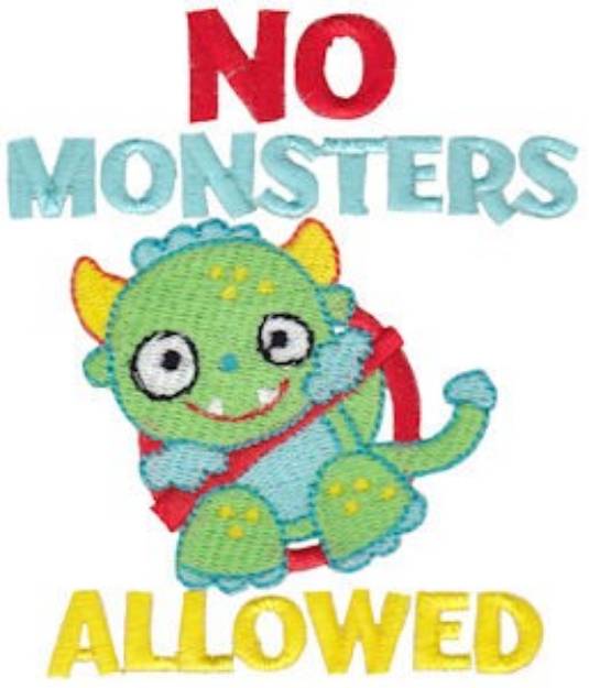 Picture of No Monsters Machine Embroidery Design