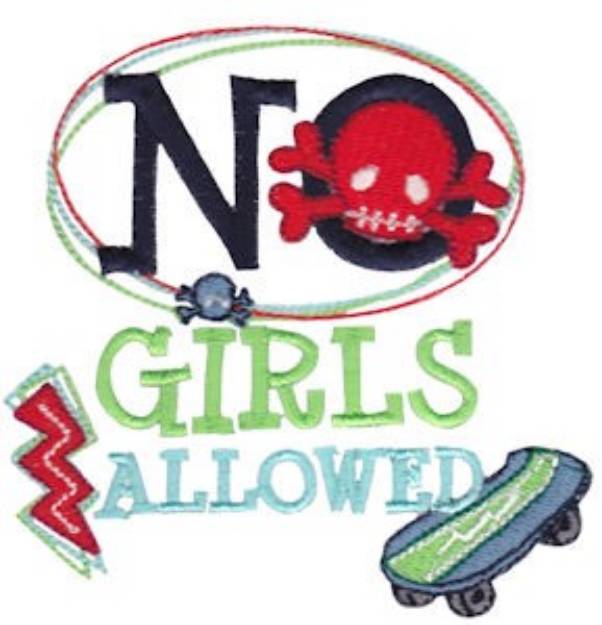 Picture of No Girls Machine Embroidery Design