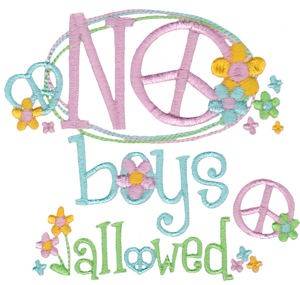 Picture of No Boooys Machine Embroidery Design