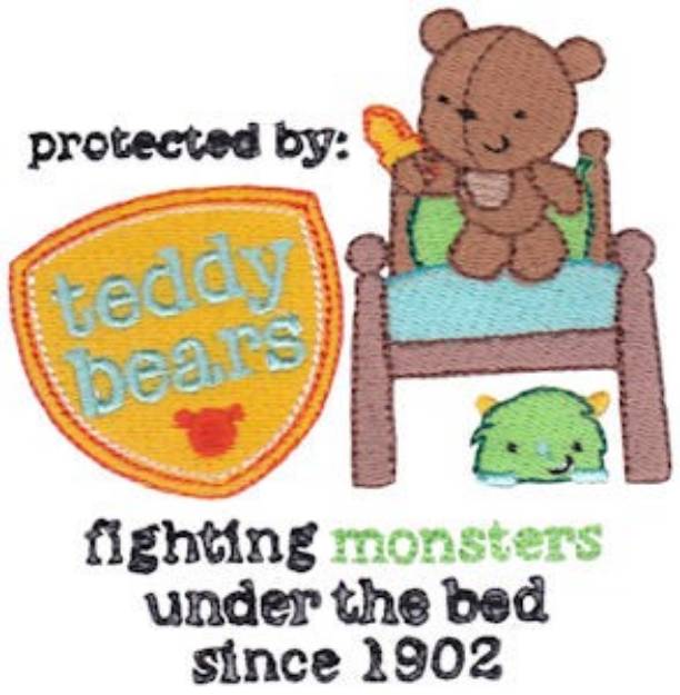 Picture of Monsters Under Bed Machine Embroidery Design