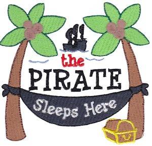 Picture of Pirate Sleeps Here Machine Embroidery Design