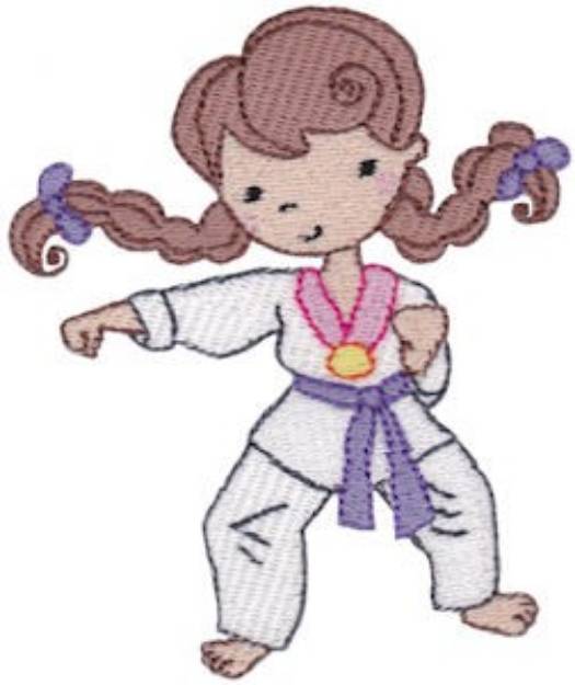 Picture of Karate Kid Girl Machine Embroidery Design