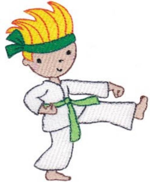 Picture of Karate Kid Boy Machine Embroidery Design