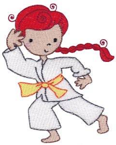 Picture of Karate Girl Kid Machine Embroidery Design
