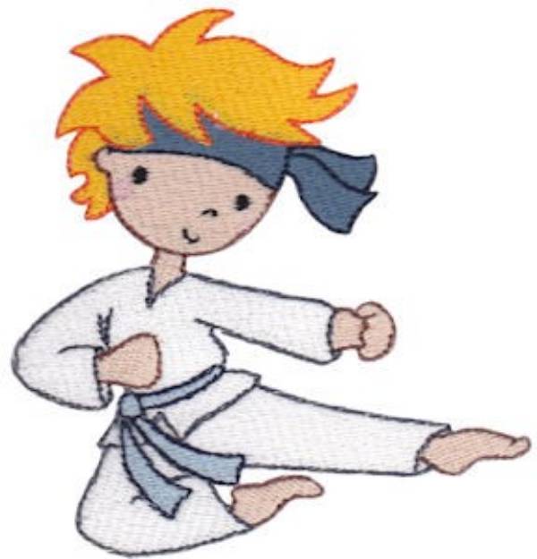 Picture of Karate Boy Kid Machine Embroidery Design