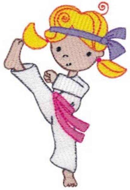 Picture of Karate Girl Kick Machine Embroidery Design