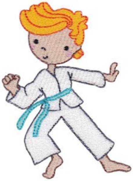Picture of Martial Art Boy Machine Embroidery Design