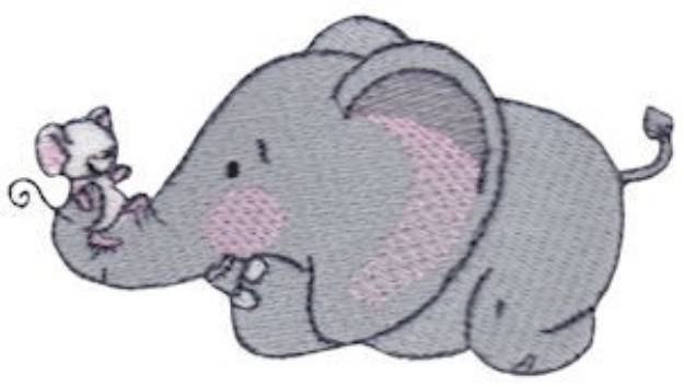 Picture of Mouse & Elephant Machine Embroidery Design