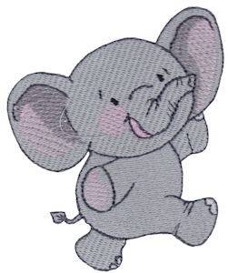 Picture of Happy Elephant Machine Embroidery Design
