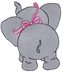 Picture of Elephant Rear Machine Embroidery Design