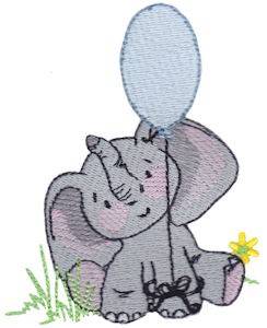 Picture of Elephant & Balloon Machine Embroidery Design
