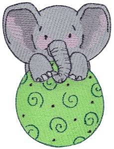 Picture of Elephant & Ball Machine Embroidery Design
