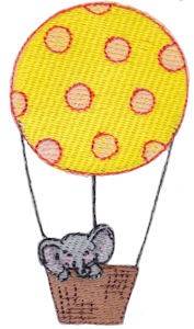 Picture of Elephant In Balloon Machine Embroidery Design