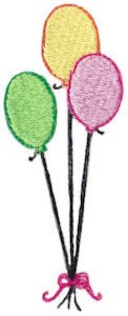 Picture of Three Balloons Machine Embroidery Design