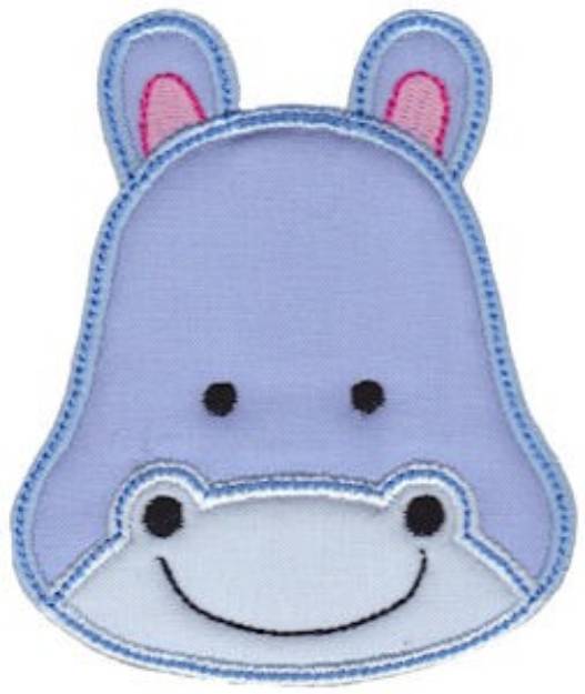 Picture of Hippo Face Applique Machine Embroidery Design
