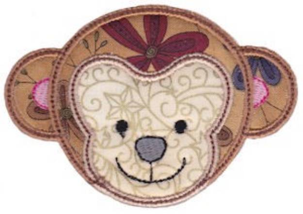 Picture of Monkey Face Applique Machine Embroidery Design