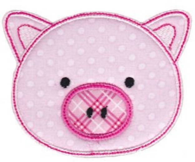Picture of Pig Face Applique Machine Embroidery Design