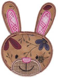 Picture of Rabbit Face Applique Machine Embroidery Design