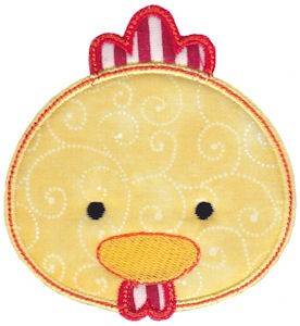 Picture of Chicken Face Applique Machine Embroidery Design