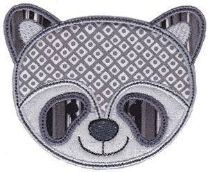 Picture of Raccoon Face Applique Machine Embroidery Design