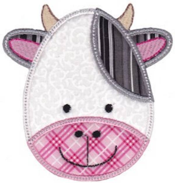 Picture of Cow Face Applique Machine Embroidery Design