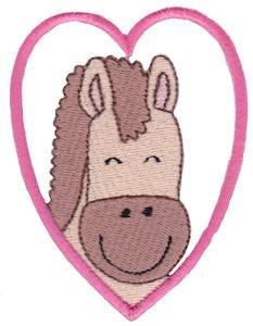 Picture of Horse Head Heart Machine Embroidery Design