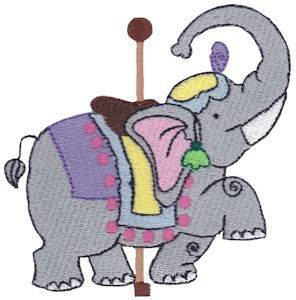 Picture of Carousel Elephant Machine Embroidery Design