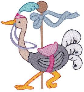 Picture of Carousel Ostrich Machine Embroidery Design