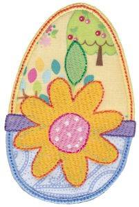 Picture of Daisy Egg Applique Machine Embroidery Design