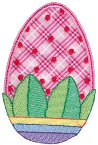Picture of Plaid Egg Applique Machine Embroidery Design