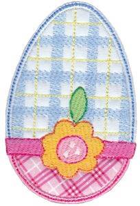 Picture of Applique Floral Egg Machine Embroidery Design