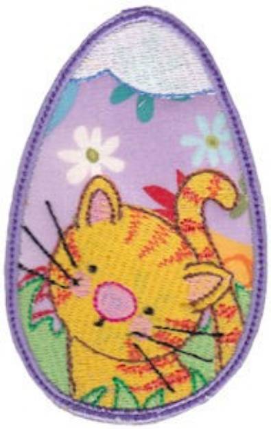 Picture of Cat Egg Applique Machine Embroidery Design