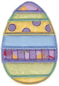 Picture of Stripe Egg Applique Machine Embroidery Design