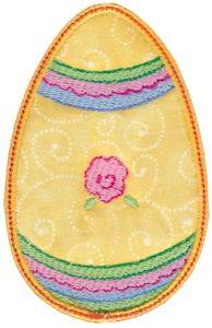 Picture of Egg Applique Flower Machine Embroidery Design