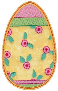 Picture of Applique Egg Flowers Machine Embroidery Design