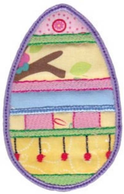 Picture of Applique Stripped Egg Machine Embroidery Design
