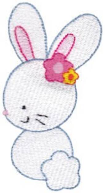 Picture of White Bunny Machine Embroidery Design
