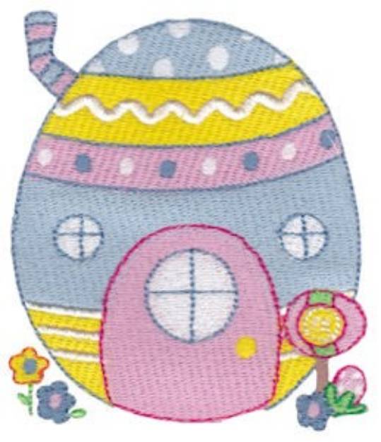 Picture of Easter Egg House Machine Embroidery Design